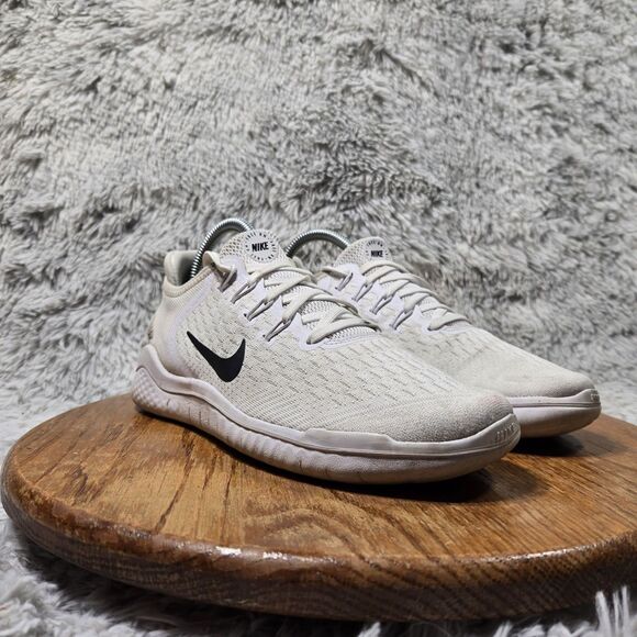 Nike Free Run 2018 Women Sz 8 White/Black Flex Bottomed Running Shoes 942837-100 - Picture 1 of 11